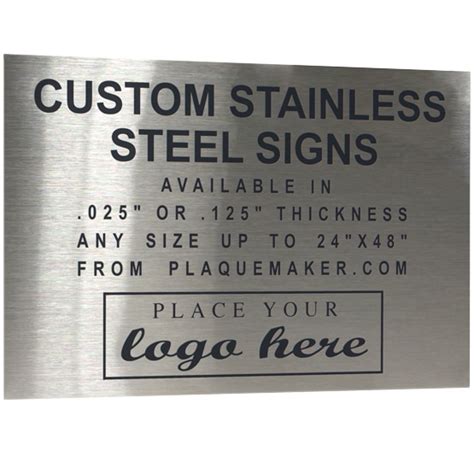 laser cut sheet metal signs|laser etched stainless steel signs.